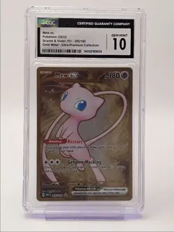 MEW EX 2023 POKEMON S&V 151 HYPER RARE GOLD METAL ULTRA 205/165 CGC 10 Q5677 - Image 1