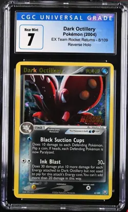 2004 Pokemon EX Team Rocket Returns Dark Octillery Reverse Foil Cgc 7 - Image 1