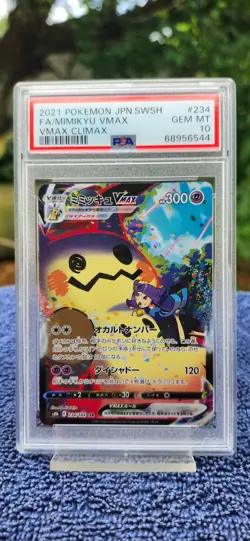 2021 POKEMON JPN SWORD & SHIELD VMAX CLIMAX #234 FULL ART/MIMIKYU VMAX PSA 10 - Image 1
