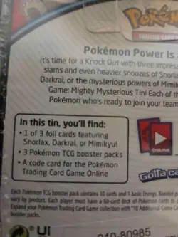 Pokemon TCG - Mighty Mysterious Tin/Knockout Tin [Darkrai] [Factory-Sealed] - Image 3