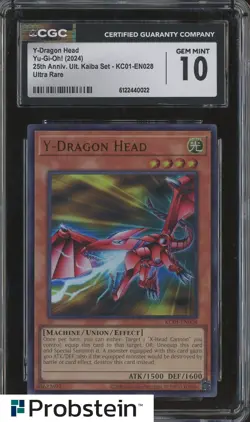 2024 Yu-Gi-Oh! 25th Anniversary Kaiba #KC01-EN028 Y-Dragon Head CGC 10 GEM MINT - Image 1