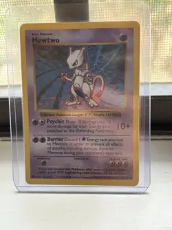 Shadowless Mewtwo Base Set Holographic Pokemon Card 10/102 1995 Rare - Image 1