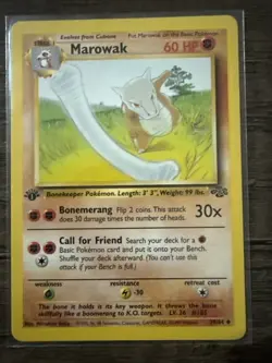 Pokemon Marowak TCG Jungle Card 39/64 Regular Uncommon 1st Edition LP - Image 1