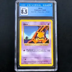 1999 Pokemon Base Set SHADOWLESS 🔥 ABRA 🔥 #43 CGC 8.5 NM / Mint+ Card c130 - Image 1