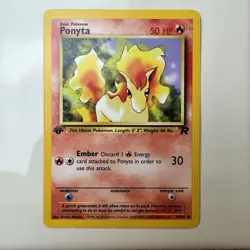 Ponyta 1ST EDITION Team Rocket Set 64/82 Common Pokemon Card NEAR MINT 2000 - Image 1