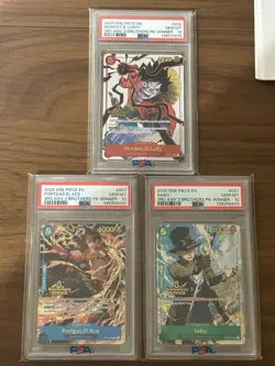 Bandai One Piece Card Game 3rd Anniversary Winner Luffy Ace Sabo PSA 10 - Image 1