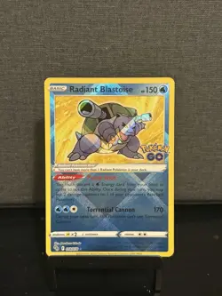 Pokemon Card TCG - Radiant Blastoise 018/078 Radiant Holo Rare - Pokemon GO - NM - Image 1