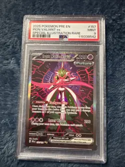 PSA 9 Iron Valiant ex SIR Prismatic Evolutions 2025 Pokemon Card #157 - Image 1