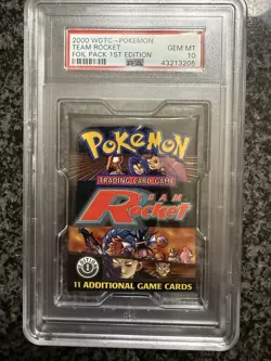 2000 WOTC Pokemon Team Rocket 1st Edition Foil Pack PSA 10 GEM MINT - Image 1