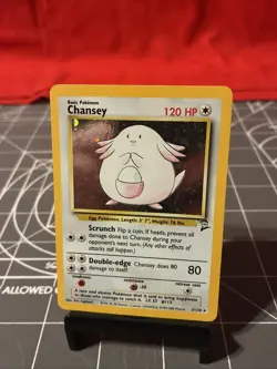 Vintage 2000 Pokemon Base Set 2 Chansey 3/130 Holo Card NM - Image 1
