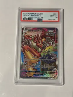 Pokemon 2021 Blaziken VMAX 201/198 Alt Art Chilling Reign GEM MINT PSA 10 - Image 1