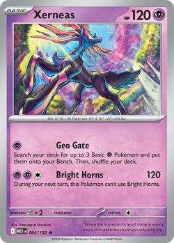 Xerneas 064/132 Rare Mega Evolution Pokemon Near Mint - Image 1