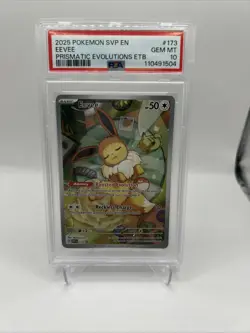 2025 Pokemon SVP EN Eevee Prismatic Evolutions ETB Promo 173 PSA 10 Gem Mint - Image 1