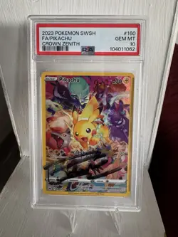 Pokemon TCG Pikachu Crown Zenith 160/159 PSA 10- Secret Rare- Signed by PokeRev! - Image 1