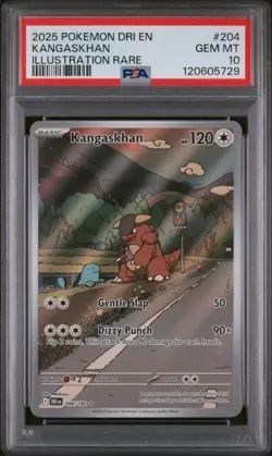 2025 POKEMON DRI EN-DESTINED RIVALS ILLUSTRATION RARE #204 KANGASKHAN PSA 10 GEM - Image 1