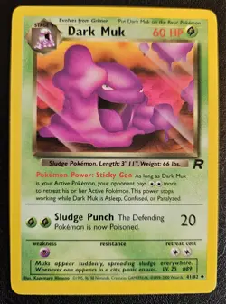 Dark Muk Team Rocket Set 41/82 Vintage WOTC Pokemon Card Unlimited LP - Image 1