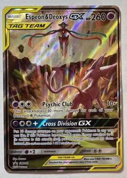 Pokemon Espeon & Deoxys Tag Team GX SM240 Excellent - Image 1