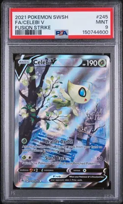 Celebi V 245/264 Fusion Strike Pokemon PSA 9 - Image 1