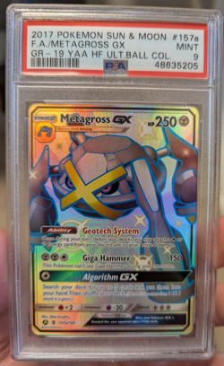 2017 Pokemon SM Hidden Fates Metagross GX FA Ultra Collection #157a/145 PSA 9 EN - Image 1
