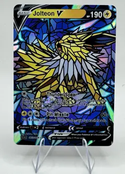 Pokemon Stained Glass Mosaic Jolteon V Illustration Immersive Art Card Textured - Image 1