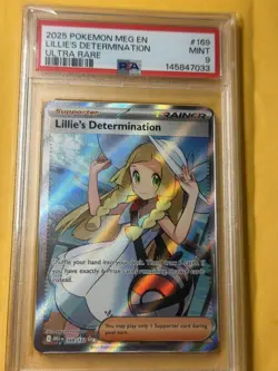 2025 Pokemon Mega Evolution Lillie's Determination Ultra Rare #169/132 PSA 9 - Image 1