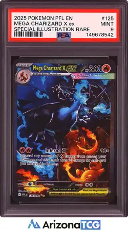 Pokemon 2025 Mega Charizard X ex 125/094 SIR Phantasmal Flames PSA 9 - Image 1