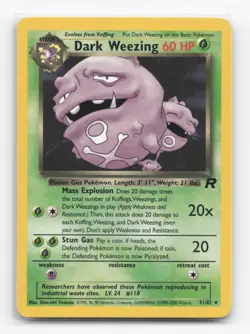 Pokemon TCG - Dark Weezing 31/82 Moderately Played Rare Team Rocket Unlimited - Image 1