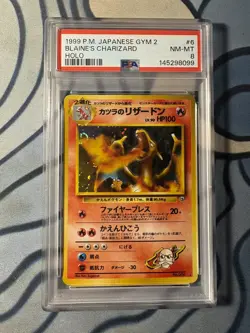 1999 POKEMON JPN GYM 2 #6 BLAINE'S CHARIZARD-HOLO PSA 8 - Image 1