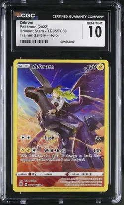 CGC Gem Mint 10: Zekrom (TG05/TG30) Pokemon Brilliant Stars (EN) - Image 1