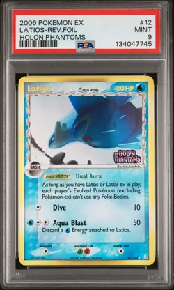 2006 POKEMON EX HOLON PHANTOMS #12 LATIOS-REVERSE FOIL PSA 9 - Image 1