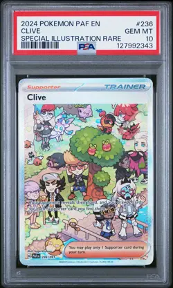 2024 POKEMON PAF EN-PALDEAN FATES SPECIAL ILLUSTRATION RARE #236 CLIVE PSA 10 - Image 1