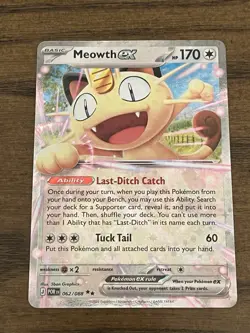 2026 Pokemon TCG Me03: Perfect Order Meowth ex 062/088 Holo 5/5 Pack Fresh - Image 1