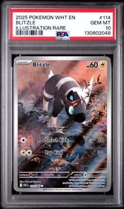 Pokemon TCG - Blitzle 114/086 - Illustration Rare - White Flare - PSA 10 - GEM - Image 1