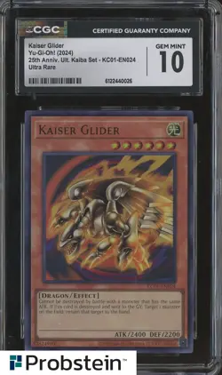 2024 Yu-Gi-Oh! 25th Anniversary Kaiba #KC01-EN024 Kaiser Glider CGC 10 GEM MINT - Image 1