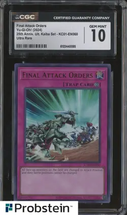 2024 Yu-Gi-Oh! 25th Anniversary Kaiba #KC01-EN060 Final Attack Orders CGC 10 - Image 1