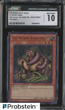 2024 Yu-Gi-Oh! 25th Anniversary Kaiba #KC01-EN031 The Wicked Worm Beast CGC 10 - Image 1