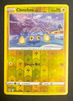 Chinchou 052/203 Reverse Holo Evolving Skies Pokemon Card - Image 1