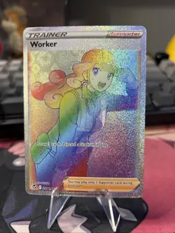 Pokemon TCG Worker 209/195 Silver Tempest Holo Secret Rare Pokemon Card - Image 3