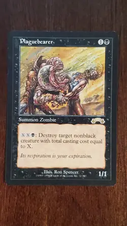 Plaguebearer Exodus EX/LP #71 MTG Magic the Gathering Black Creature Rare - Image 1