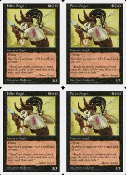 MTG Fallen Angel x4 5th Fifth Edition Uncommon NM/LP Playset - Image 1