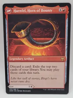 Birgi God of Storytelling / Harnfel Horn of Bounty LP KHM Double-Faced MTG Rare - Image 1