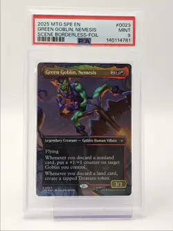 GREEN GOBLIN 2025 MAGIC THE GATHERING MARVEL SPIDER-MAN RARE PSA 9 Q5677 - Image 1