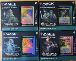 Magic: The Gathering Lord of the Rings Commander Decks Set of 4 Foil-Etched - Image 1
