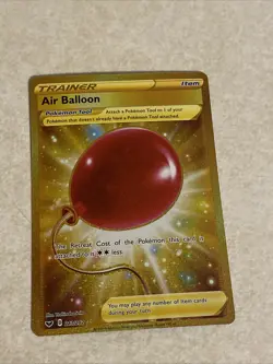 Pokemon TCG Sword & Shield Base Air Balloon Card 213/202 Secret Rare Gold - Image 1