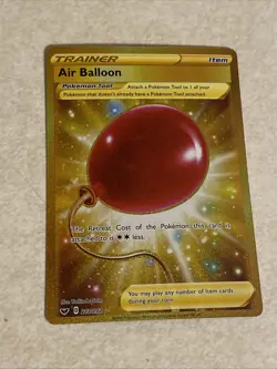 Pokemon TCG Sword & Shield Base Air Balloon Card 213/202 Secret Rare Gold - Image 2