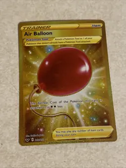 Pokemon TCG Sword & Shield Base Air Balloon Card 213/202 Secret Rare Gold - Image 3