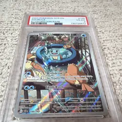 Pokemon TCG Squirtle 148/142 Stellar Crown Illustration Rare Holo PSA 4 2024 - Image 4