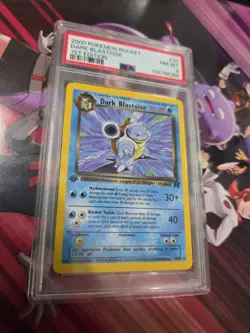 Pokemon Dark Blastoise TCG Card 20/82 1st Edition TEAM ROCKET 2000 PSA 8 MINT - Image 1