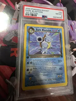 Pokemon Dark Blastoise TCG Card 20/82 1st Edition TEAM ROCKET 2000 PSA 8 MINT - Image 2