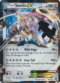 Steelix-EX - 67/114 - Holo Rare ex HP, English Pokemon Steam Siege - Image 1